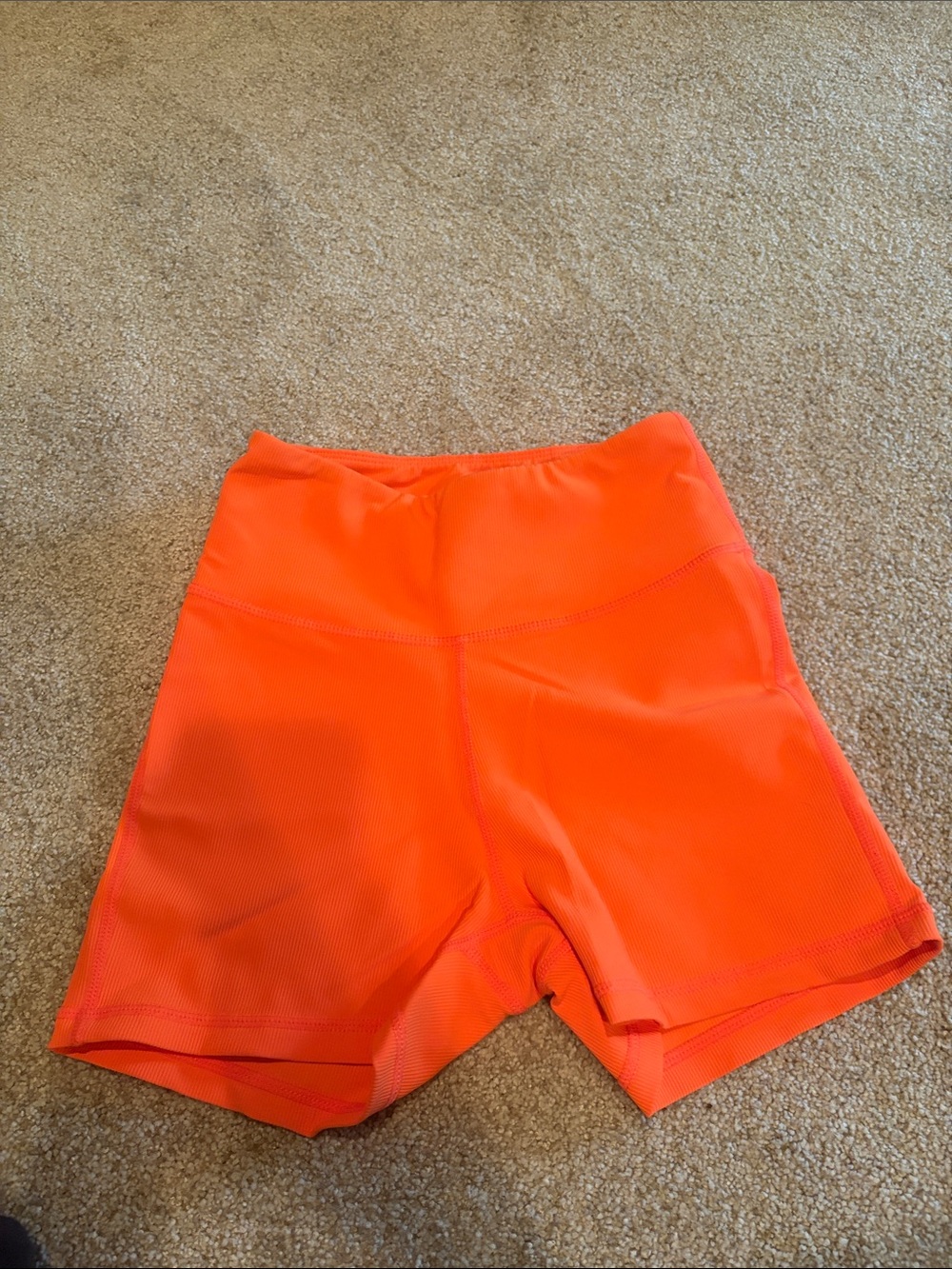 Willow Neon Orange High-Rise Bike Shorts